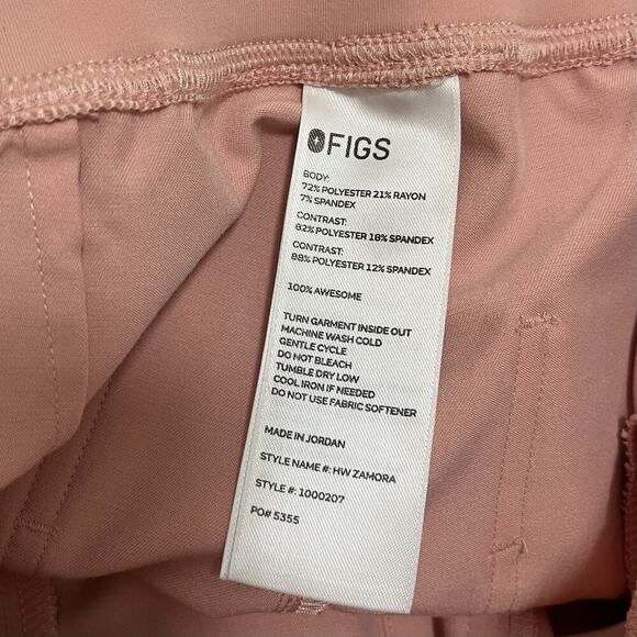 FIGS Womens High Rise Zamora Jogger Scrub Pants Size MT Mauve Pink Healthcare - Picture 7 of 7